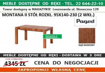 STÓŁ MONTANA II 95x140-230 2 WKŁ. DĄB MIODOWY 